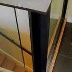 Broadview Remodel - Detail of custom blackened steel and glass guardrail